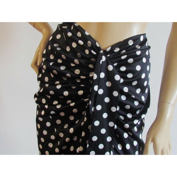 Women's Skirts Designer Caroline Constas Polka Dot Rushed Fluted Hem Silk Skirt - Picture 4 of 11